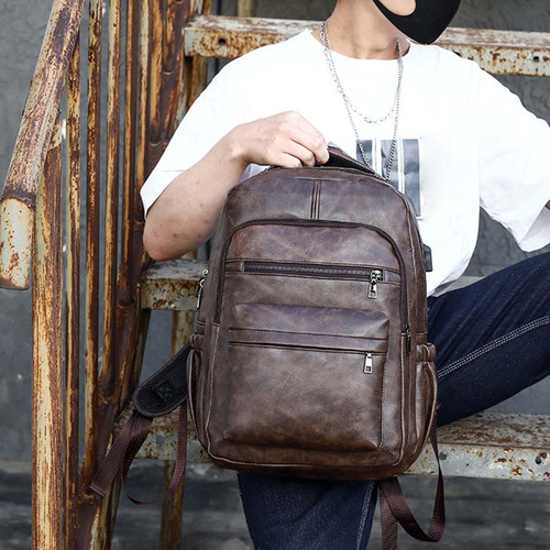 2 Mochila Para Computadora Portátil Mochila Duradera Café