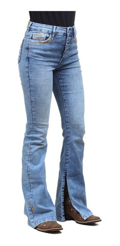 Calça Jeans Feminina Boot Cut Azul Claro Tassa Gold 32415