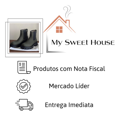 Bota Zara Chelsea Tratorada Verde Militar Emborrachada Fosca