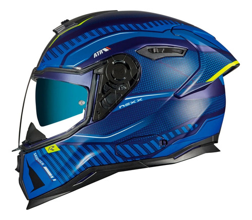 Capacete Moto Fechado Nexx Sx100r Skidder Azul Fosco