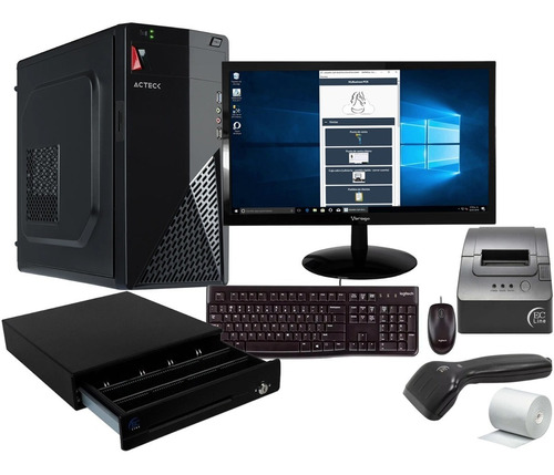 Computadora Pc Amd Punto De Venta Barato Completo Led 19.5 