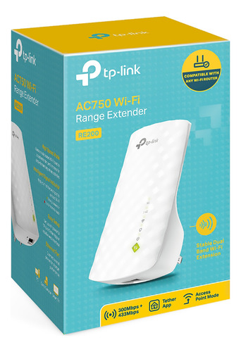 Tp-link Extensor De Señal Re200 Wi-fi 5 Ghz 2,4 Ghz Ac750