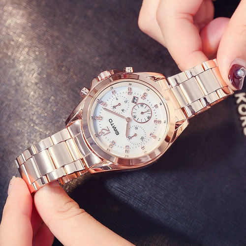 Relógio Feminino Dourado Barato A´prova Dágua