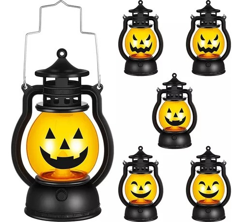 Pack 6 Lámparas De Calabaza De Halloween Con Luces