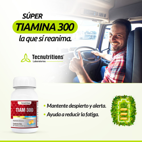 Kit De 2 Suplementos Súper Tiamina 300 Tecnu Desvelo Fatiga Sabor Sin sabor