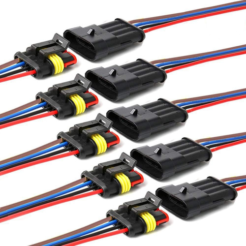 Conector Eléctrico Impermeable Automóvil De 16 Awg 4 ...