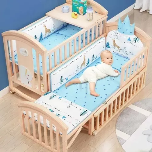  Cuna de bebé 3 en 1, mecedora para bebé, cama de noche