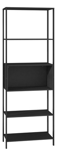 Estante Multifuncional Playcon Mueble Auxiliar Estancia Color Negro Liso