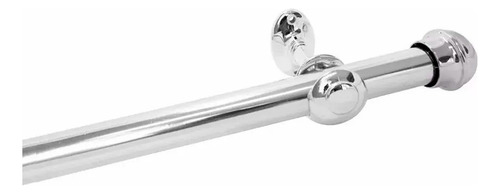 Kit Varão Simples 2,5 Metros 28mm P/ Cortina Cromado Grosso