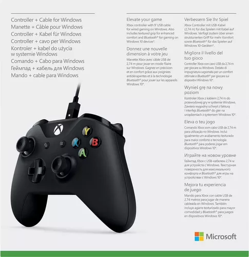 Mando Inalámbrico Microsoft Xbox Serie X y S Color Negro con Cable Windows  100