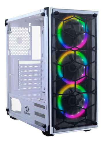 Gabinete Gamer Redragon Wheeljack Blanco Con 3 Fans Rgb