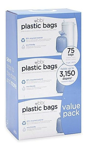 Ubbi Diaper Pail 75-count Value Pack Plastic Bags