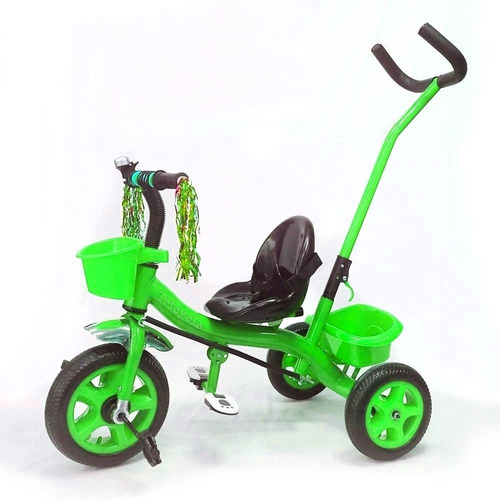 Triciclo Infantil Reforzado Manija Direccional Dos Canastos