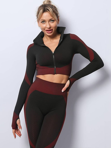 Conjunto Deportivo Irun Mujer Set Calza + Campera + Top