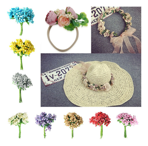 12 Piezas De Manojo De Estambres De Flores Artificiales