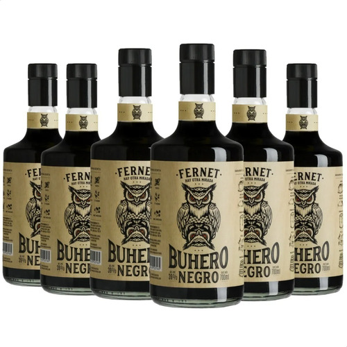 Fernet Buhero Negro Aperitivo Pack X6 Unidades- Xco Bebidas