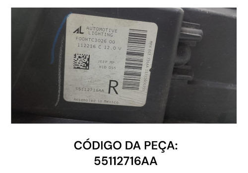 Farol Direito Jeep Compass 17 18 19 20 21 Com Xenon (Usado)