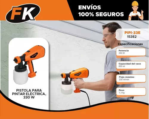 Truper PIPI-33E, Pistola para pintar eléctrica, 330 W : :  Herramientas y Mejoras del Hogar