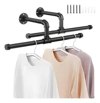 Comprar 2pcs Perchero Tubería Industria En Pared Ropa Colgante 50cm