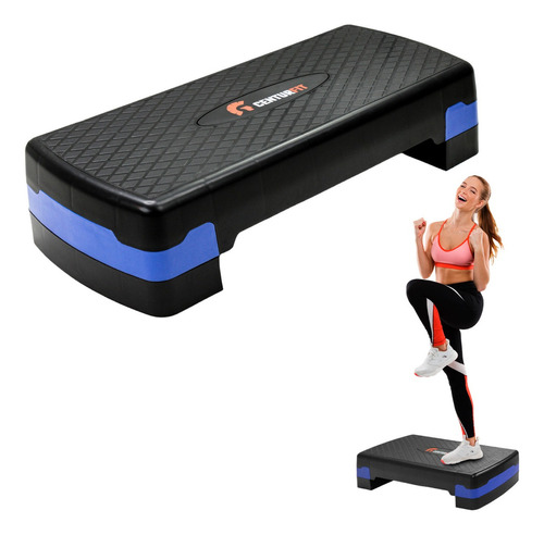 Step Banco Aerobics Fitness Crosfit 9.5 A 15 Cm Ajustable Color azul