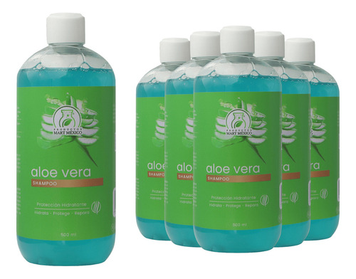  Shampoo Capilar De Aloe Vera (500ml) 6 Pack