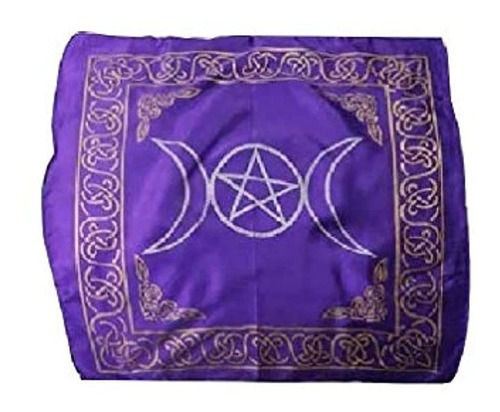 18x18 Purpura Rayon Triple Luna Pentagram Altar Nuevo Colo