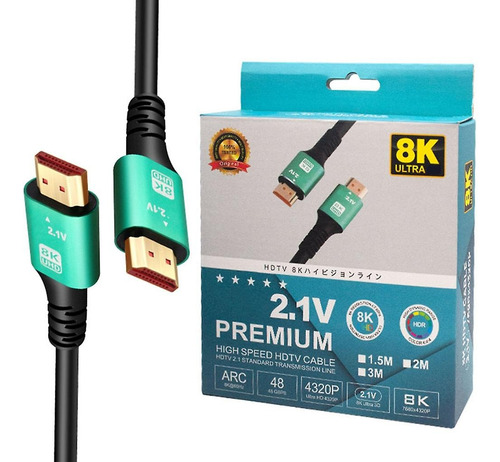 Cable Hdmi 8k De 3 Metros - Conectores Dorados