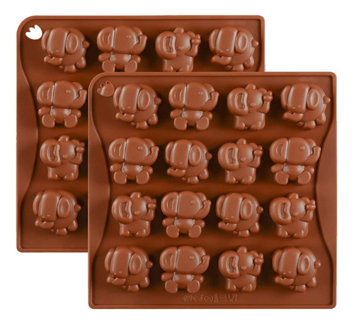 Paquete De 2 Moldes De Caramelo De Chocolate De Elefante, M.