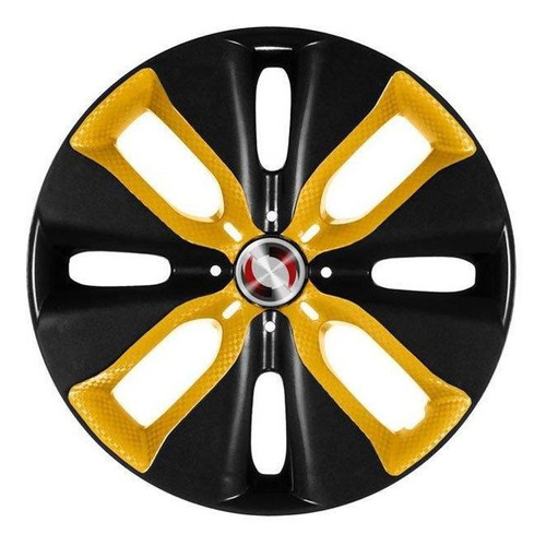 Calota C3 14/ Black/yellow Aro 15 Polegadas Parafuso