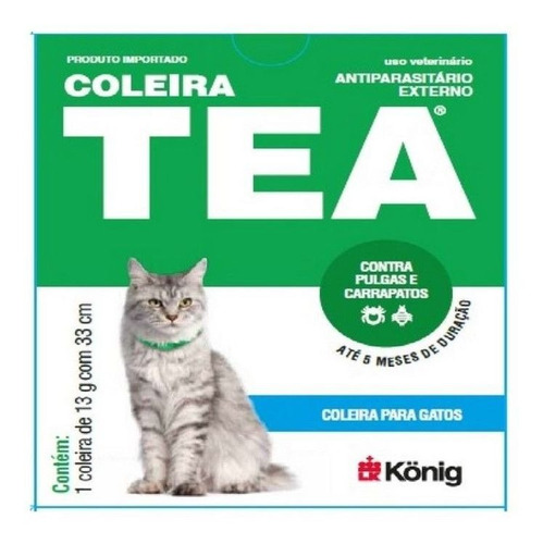 Konig Coleira Antipulgas Tea 327 P/ Gatos 13g