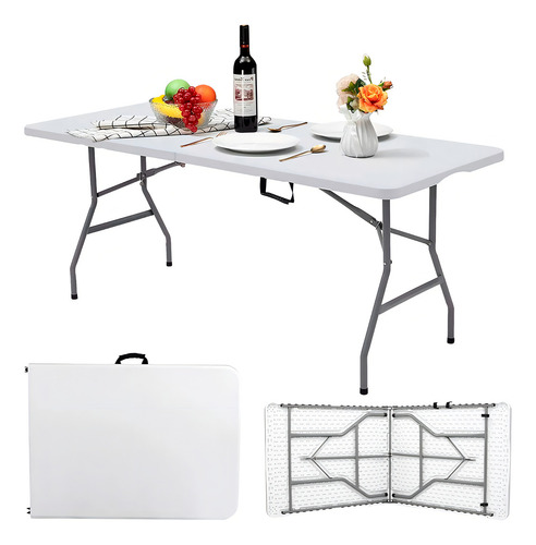 Cuory Mesa Plegable 1.80 Cm Exterior Jardin Tipo Portafolio