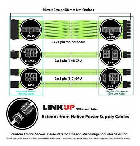 Linkup - Cable Psu De 30 Cm Con Funda De Extensión Personali