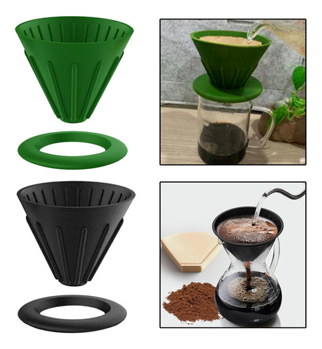 Juego De 2 Tazas De Filtro De Café De Silicona Plegables