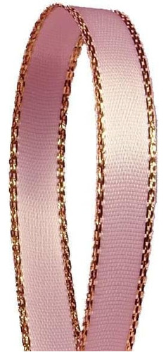 Light Ribbon With Gold Edges, 3/8 X 50yd By