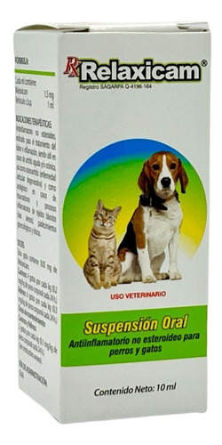 Anti Inflamatorio Relaxicam Perros/gatos Holland 10 Ml Gotas