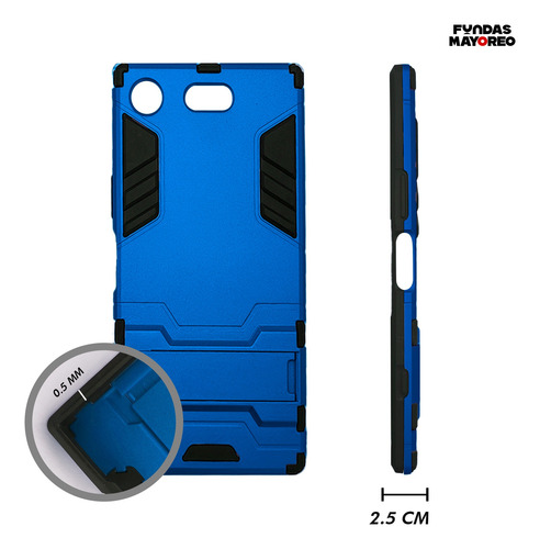 Funda Iron Para Xperia Xa Carcasa Antishock Con Mica Azul