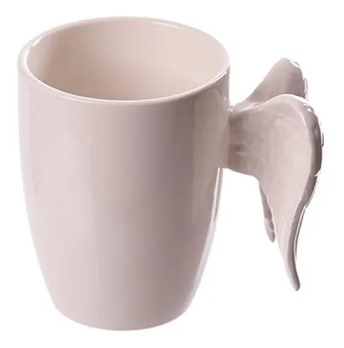 Taza Puckator Novelty De Cerámica Con Alas De Ángel Blancas