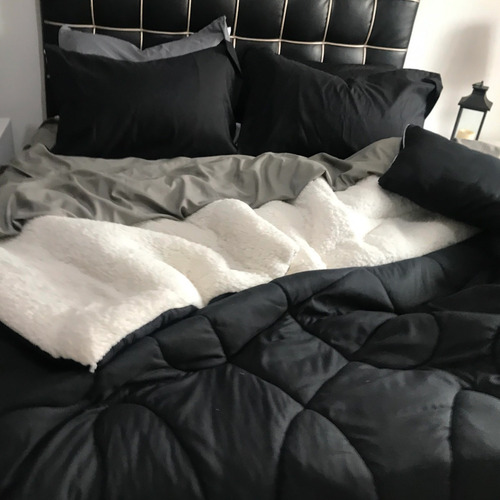 Plumon Doble Ovejero Negro Karytex
