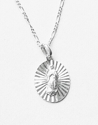 Cadena Mas Dije De La Virgen De Guadalupe En Plata 925