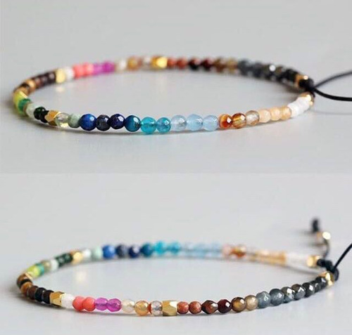 Pulsera Tibetana, Colores, 12 Constelaciones De La Fortuna Diámetro 18 Cm Largo 18 Cm