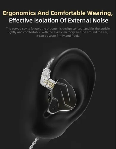 Imagen 5 de 6 de Kz Zsn Pro X Audifonos Con Micro + Estuche Full Negro Black