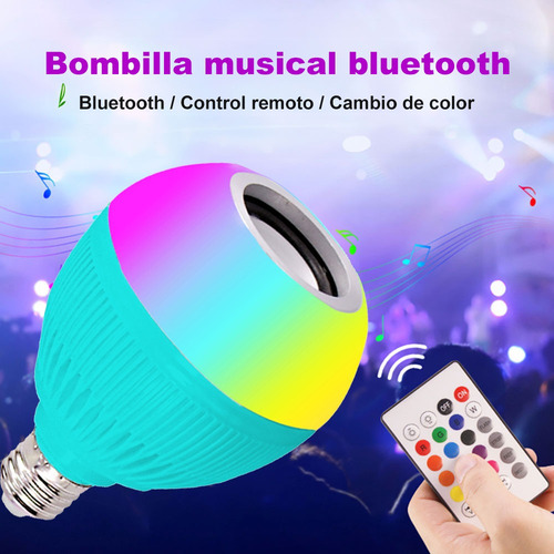 Foco Bocina Led Bluetooth Rgb Control Inteligente Luz