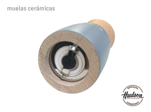 Imagen 2 de 4 de Molinillo Madera Hudson Laqueado Gris 15 Cm Muelas Cerámica