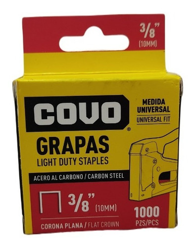 Grapas Tapiceria Corona Plana 6mm 1/4   8mm 5/16  10mm 3/8  