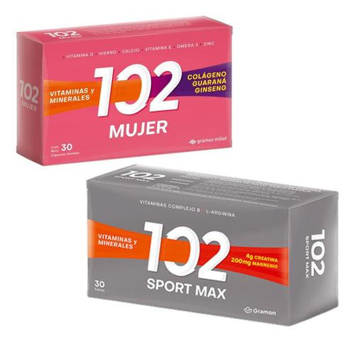 Combo 102 Mujer + Sport Max 30 Días Sabor Sin Sabor