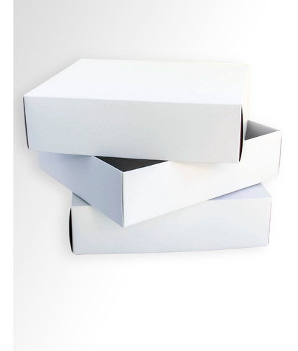 Caja Base Y Tapa Cart. Blanca 22x20.5x06 Cm - Pack X 10 Un.