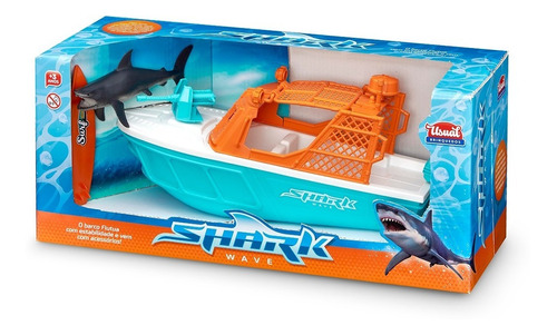 Barquinho Shark Wave Com Prancha E Tubarão Para Piscina 