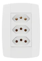 Comprar Kit 2 Tomada Tripla 10a 250v Monobloco Ilumi Lev 4x2 Espelho
