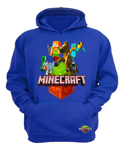 Polerón Canguro Minecraft Niños, Jóvenes