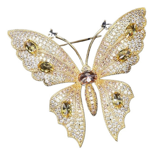 Calidad Broche Mariposa Con Incrustaciones Cobre For Mujer